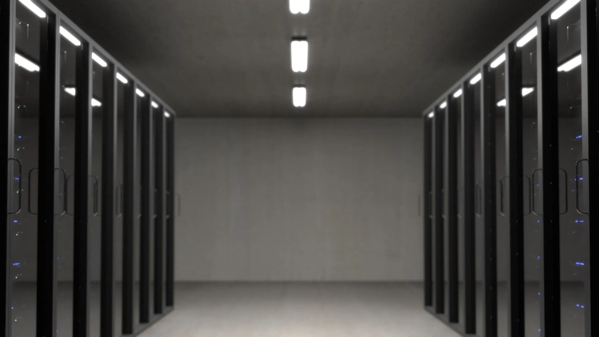 Symmetrical data hall aisle with racks either side